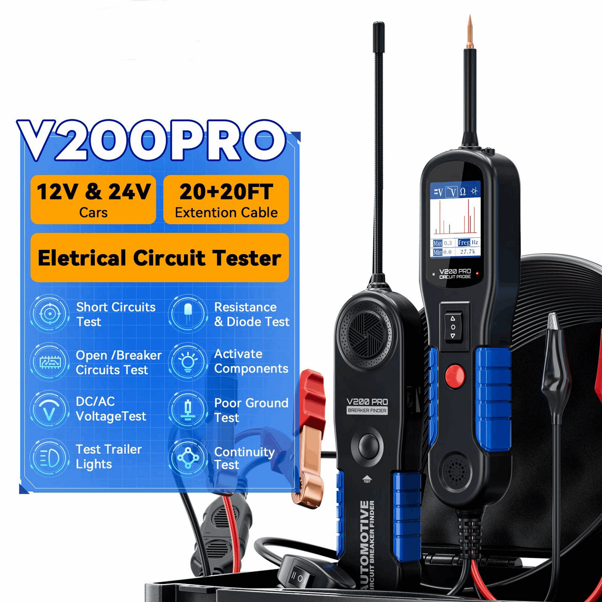 VdiagTool V200 Pro Open Short Breaker Finder, Wire Tracer