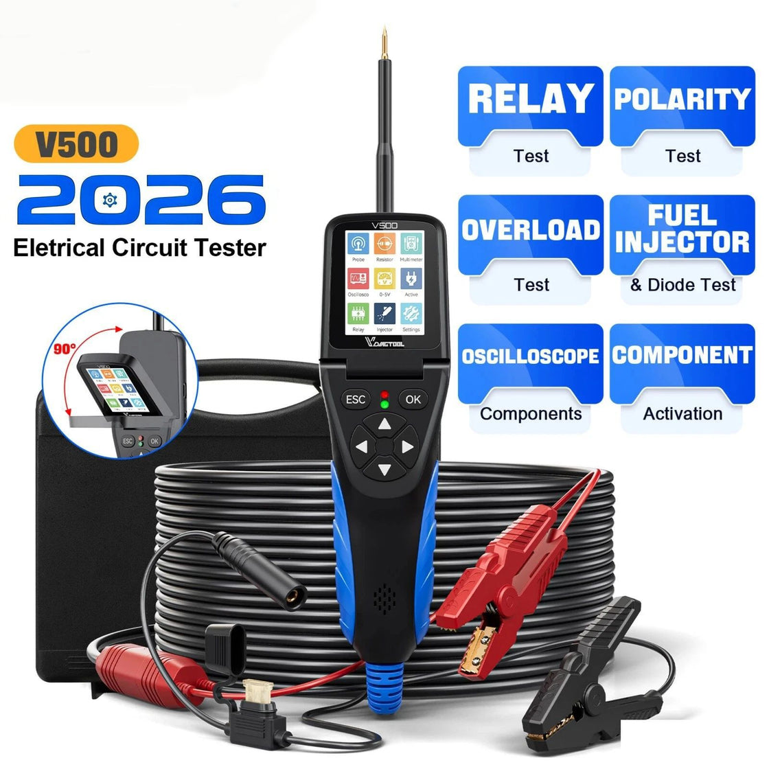 VdiagTool V500 Circuit Power Probe Multimeter Fuel Injector Tester ...