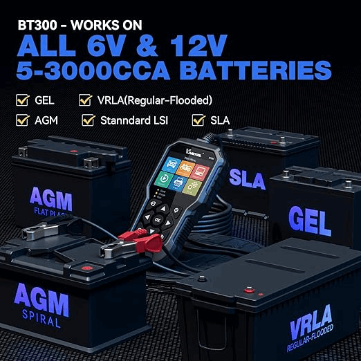 bt300-works on all 6v & 12v 5-3000cca batteries