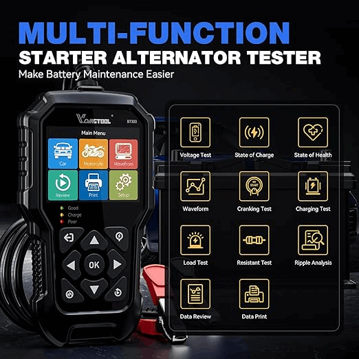 multi-function starter alternator tester