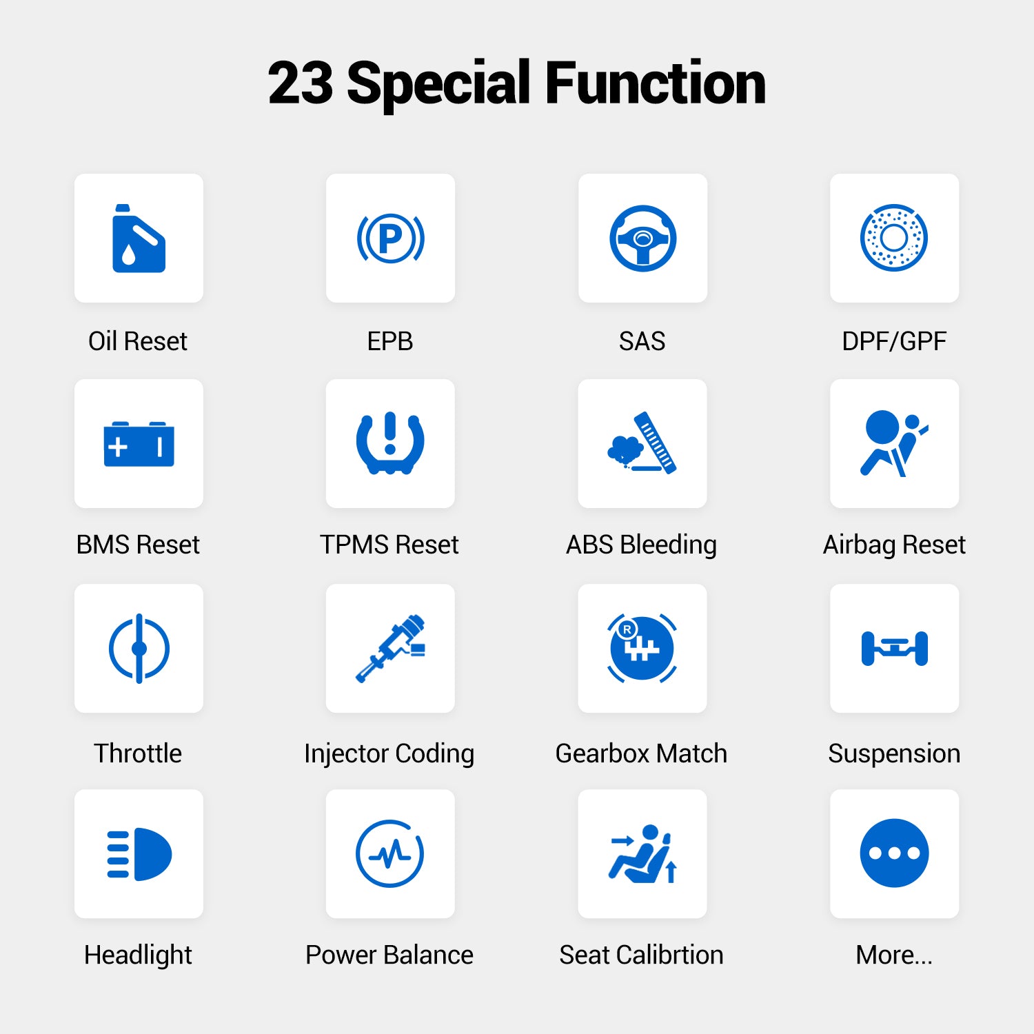 vdiagtool d200 supports 23 special function