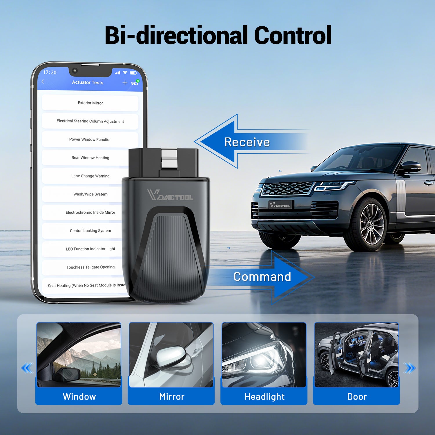 vdiagtool d200 bi-directional control automotive diagnostic function
