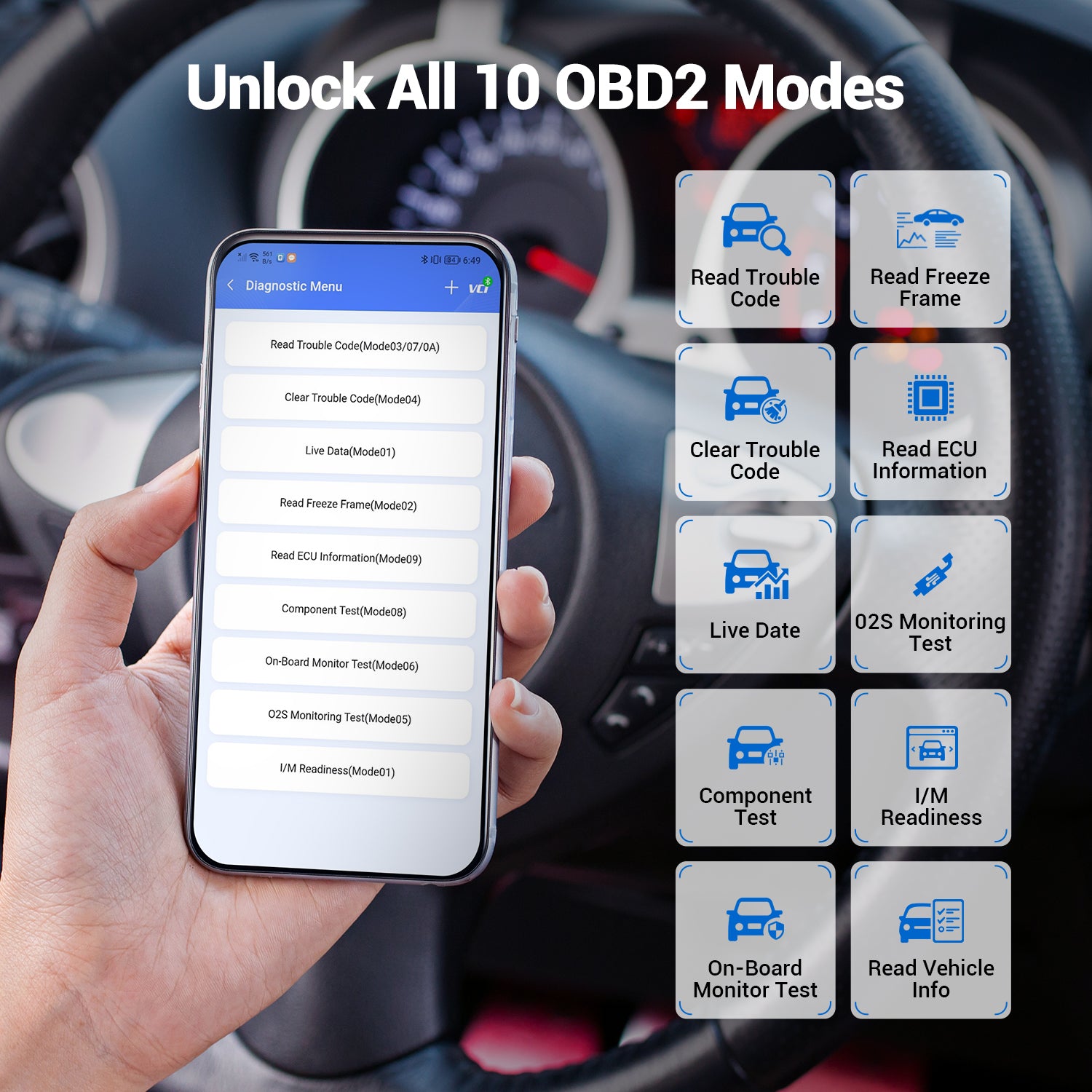 vdiagtool d200 unlocks all 10 obd2 modes