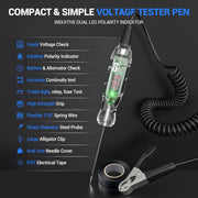 compact simple voltage tester pen induitive dual led polarity indicator
