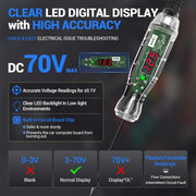 clear led digital display with high accuracy quick easy electrical issue troubleshooting