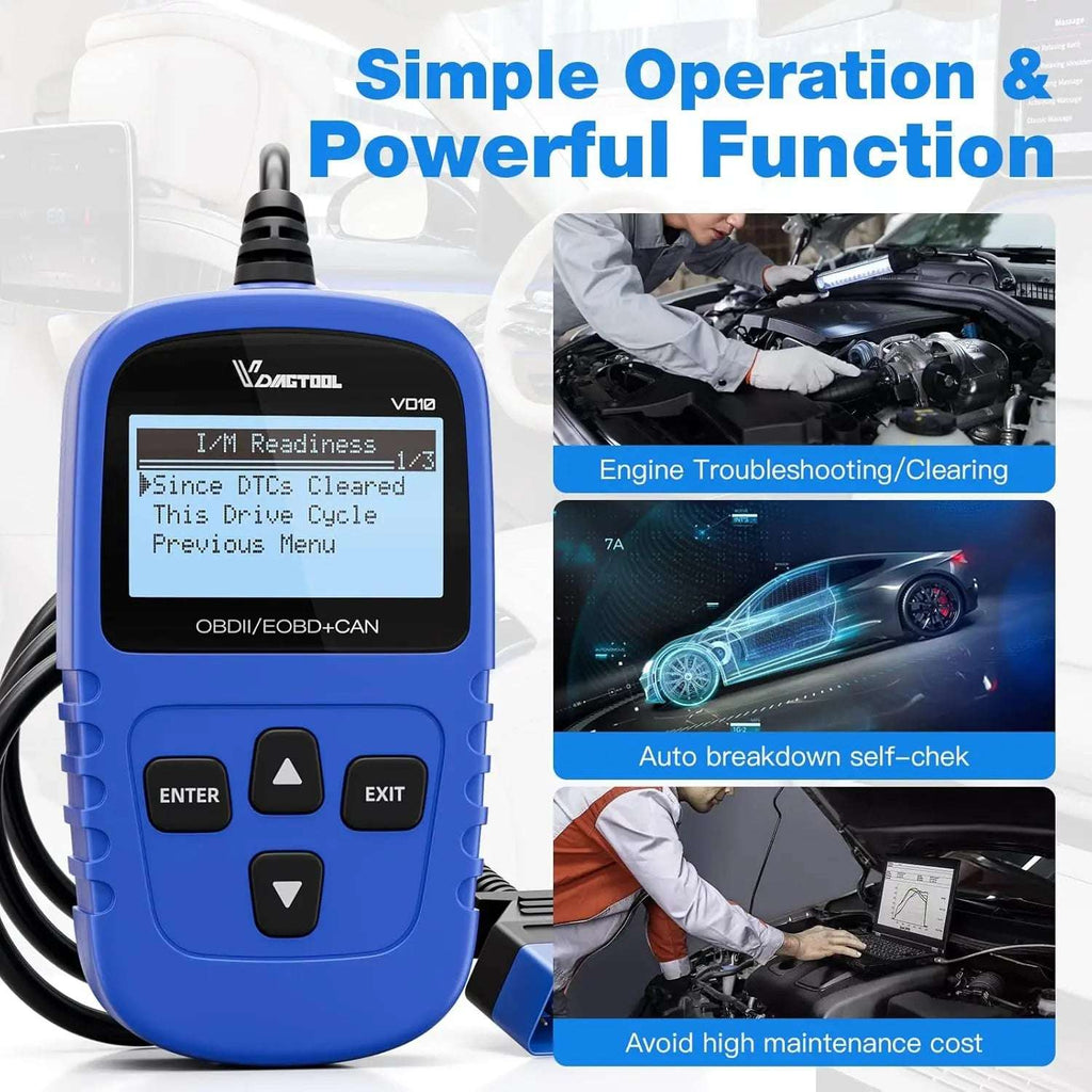 VdiagTool VD10 OBD2 Scanner Easy Plug & Play Code Reader – VdiagTool ...