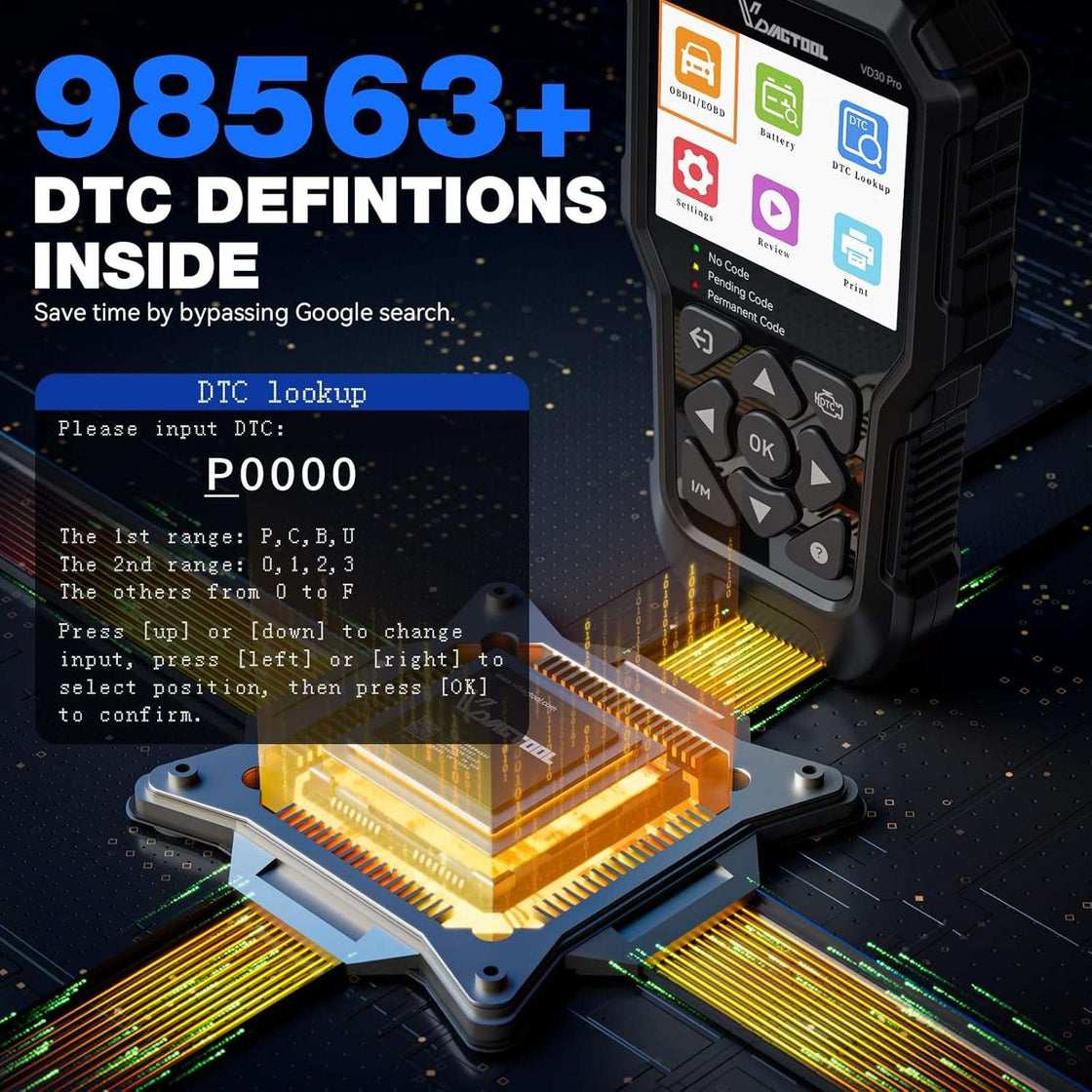 VdiagTool VD30 Pro Code Reader for all OBDII-compliant Cars – VdiagTool ...